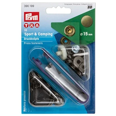 Imagen de Prym Non Sew Press Fastener, Gold, 15 mm