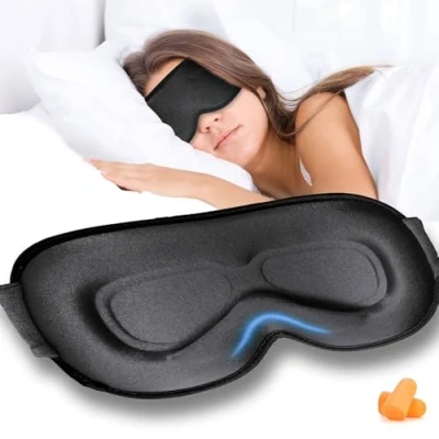 Imagen de Grsta Antifaz para Dormir, Dormir Sin Presión Ocular, Diseño de Puente Nasal Alto en 3D, Anti Luz Sleep Mask Mujer y Hombre, Tomar una Siesta, Descansar bien Viajar（Negro）