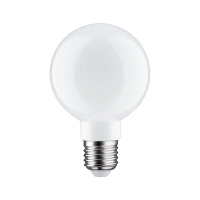 Imagen de Paulmann Lampe 28701 lámpara LED filamento Globe 7,5 vatios bombilla regulable opal 2700 K blanco cálido E27, 7.5 W, 1 Stück (1er Pack)