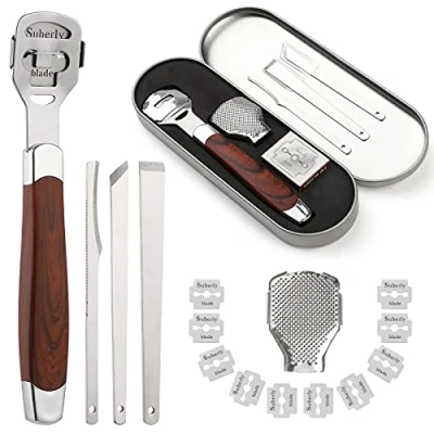 Imagen de Eliminador callos y Callosidades, Pedicura Cuidado de Pies, Lima Acero inoxidable, Raspador Pies con 10 Cuchillas Inoxidable para el los en Hogar