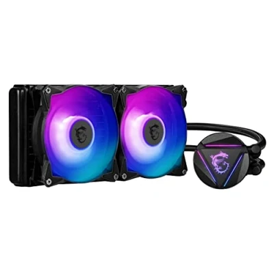 Imagen de MSI MAG CORELIQUID 240R Refrigeración Líquida CPU AIO Blockhead ARGB Giratorio, Bomba de Radiador Integrada, Flujo Dividido, Tubería a Prueba Evaporación Admite AMD e Intel