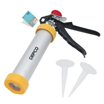 Imagen de GEPCO pistola de calafateo silicona, 300 ml, cartuchos, prensa mortero, para juntas, jeringa mortero