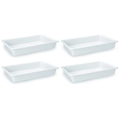 Imagen de AC Pack de 4 Bandejas Frigorificas Capaciadad L Fabricado en Plástico Apto para Microondas y Congelador 6 x 35 27 cm Color Blanco