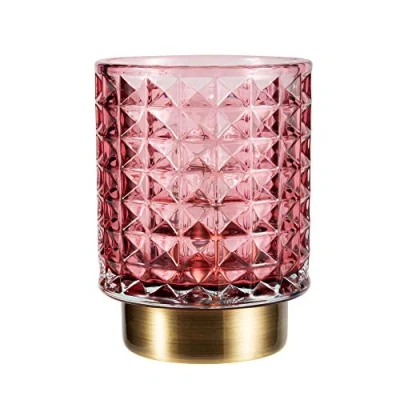 Imagen de Pauleen Cute Glamour 48132 luminaria de sobremesa portátil, lámpara, Cable y con Pilas, Temporizador 6 h, Rosa, Vidrio/Metal, 0.4 W
