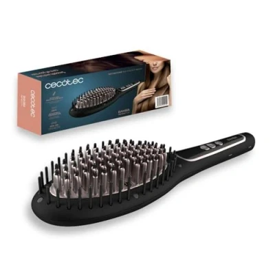 Imagen de Cecotec Cepillo Alisador Eléctrico Bamba InstantCare 900 Perfect Brush. 61 W, Revestimiento de Queratina y Aceite Argán e ión real, Temperatura Regulable, Cabezal Cerámico, Autoapagado