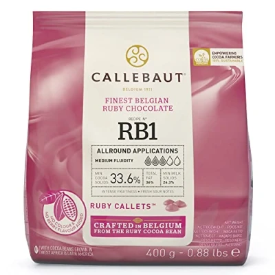 Imagen de Callebaut Receta N. RB1 El Mejor Chocolate Rubí Belga, 400 g