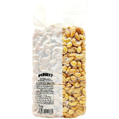 Imagen de Oltresole, Anacardos Tostados y Salados 1 Kg, Snack Salado Energético, Ideal como Rápido, Frutos Secos Seleccionados envasados al Vacío, Fuente de Proteínas, Fibra Minerales