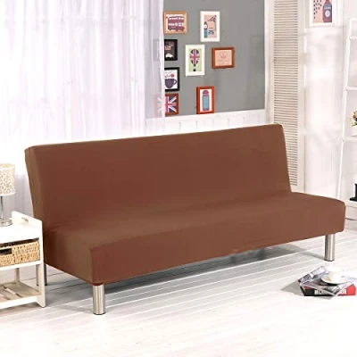 Imagen de WINS Funda de sofá Clic clac 3 plazas, clac, Extensible, Fundas sin Brazo, futón, Ajustable, Color marrón Claro