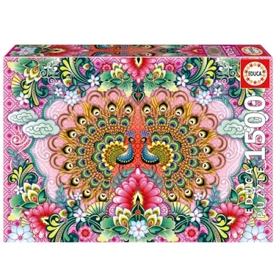 Imagen de Educa Pavos de Bengala, Catalina Estrada Puzzle 1500 Piezas para Adultos. Medidas: 85 x 60 cm. Incluye Cola Fix Puzzle. A Partir 14 años (19942)