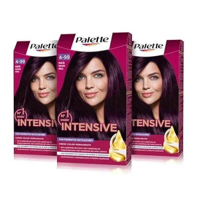 Imagen de PALETTE Intensive Creme color 4 99 Violín, tinte de pelo permanente con aceite macadamia y almendras, cubre el 100% las canas raíces, para un radiante