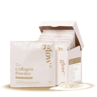 Imagen de Glow25® colágeno Sachets [10 unidades] El original Hidrolizado de premium péptidos tipo 1 y 3 Solubilidad perfecta Naturaleza