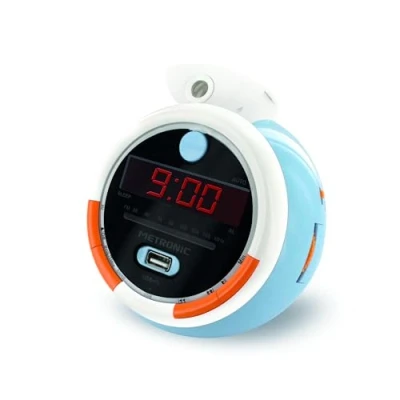 Imagen de Metronic 477342 Radio Reloj Despertador Digital para niños, con proyector Techo Leer la Hora, diseño Infantil Le Petit Prince, Doble Alarma FM, Toma USB