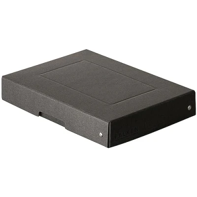 Imagen de Falken PureBox Black Made in Germany. caja de almacenamiento con tapa, 40 mm alto, DIN A5. tapa cartón reciclado, Ángel azul, vegano, regalo,