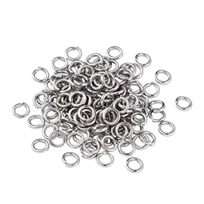 Imagen de Craftdady 2000 anillos de salto abiertos acero inoxidable 5 mm, redondos 1 mm grosor, pequeños conectores para hacer joyas