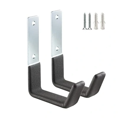 Imagen de PYBTOOL Gancho de utilidad para pared garaje, resistente, organizador herramientas jardín, ganchos acero montaje en (pequeño 9 x 12 cm)