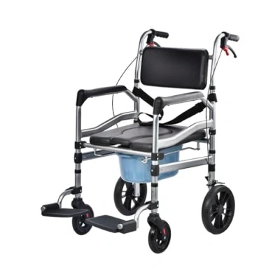 Imagen de Ddasam silla de Ducha y wc Sillas para Mayores ruedas Personas con Pedales Respaldo Ergonómico, inodoro plegable orinal