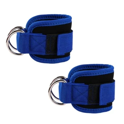 Imagen de iCovalescent 2 Piezas Tobilleras Poleas Gym, Pesas para Tobillos, con Peso, Correas Tobillo Gimnasio Patadas Gluteos, Fitness Accesorios Gym Unisex(Azul)
