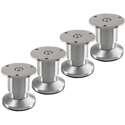 Imagen de SOTECH 4 piezas pie de mueble TERRA altura 50 mm aluminio cepillado regulable en hasta máx. 15 mm, carga 250 kg/cada