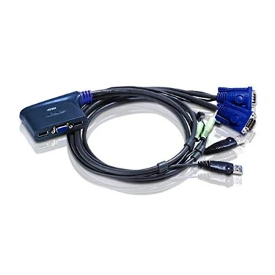 Imagen de Aten 2 Port USB KVM Switch Periférico de Entrada (USB, USB, VGA, 2048 x 1536 Pixeles, Azul, 5s)