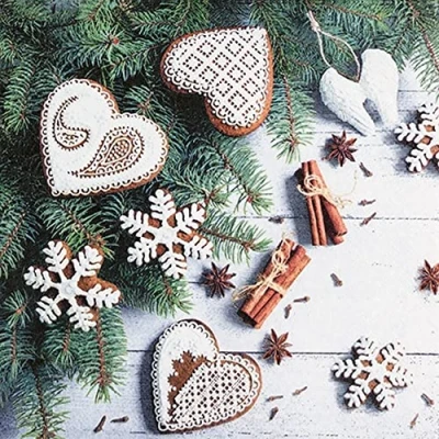 Imagen de 20 servilletas de Navidad en ramas, invierno, Navidad, decoración mesa, decoupage servilletas, 33 x cm