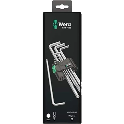 Imagen de WERA 05073391001 950/9 Hex Plus 1 Juego de Llaves acodadas métricas, Cromado Mate