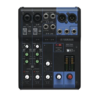 Imagen de Yamaha MG06 Mezclador compacto de 6 canales y preamplificadores micro D PRE