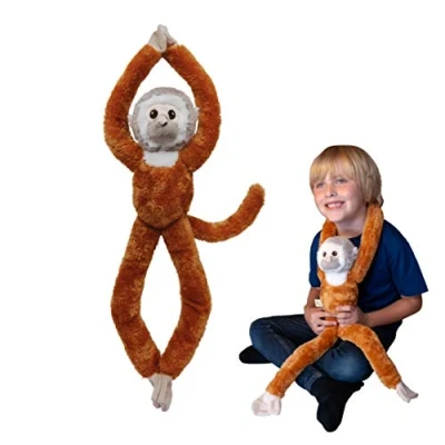Imagen de EcoBuddiez Tree Huggers Mono Ardilla de Deluxebase. Peluche Blando Colgante y ecológico 72cm, Hecho Botellas plástico recicladas. Regalos Originales para Bebes Recien Nacidos niños