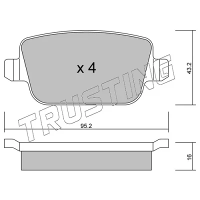 Imagen de TRUSTING 796.0 Juego de pastillas freno excl. contacto avisador desgaste, no preparado para indicador desgaste FORD: Focus 2, S Max Mk1