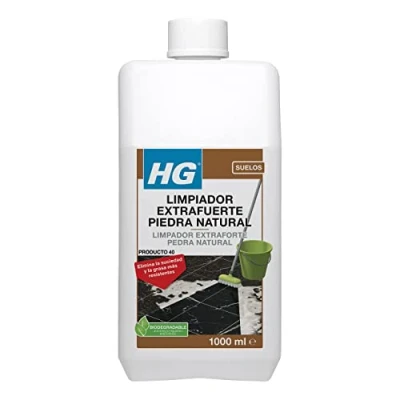 Imagen de HG Limpiador Extrafuerte Piedra Natural, Abrillantador para Mármol, Terrazo o Granito, Limpia Suelos que Elimina la Grasa y Suciedad Restaura el Brillo de 1 Litro