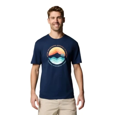 Imagen de Columbia PATH LAKE Graphic TEE Camiseta estampada, Hombre, Talla: XL, Collegiate navy