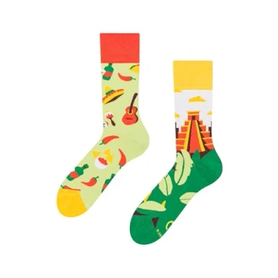 Imagen de Dedoles Calcetines Unisex Hombre Mujer y Niños Algodón muchos diseños divertidos Fútbol Bicicleta diferente izquierda derecha, color: Verde, diseño: México, tamaño: 35 38