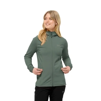Imagen de Jack Wolfskin Baiselberg Hooded FZ W Chaqueta de Forro Polar, Hedge Green, XS para Mujer