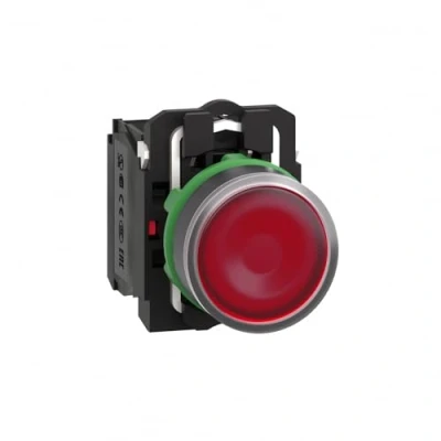 Imagen de Schneider Electric XB5AW34B5 Pulsador Luminoso, 1NA+1NC, 24V, 22mm Ø, 57mm x 30mm 42mm, Rojo