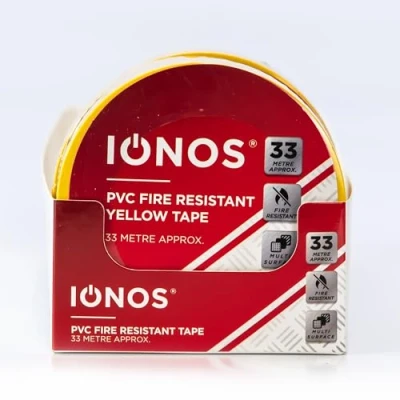Imagen de Status: IONPVCYLW1PKX12 Cinta adhesiva de PVC (33 m, resistente al fuego, multisuperficie), color amarillo