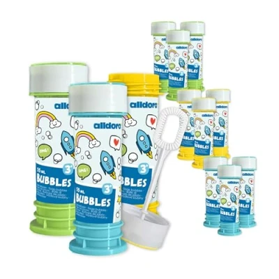Imagen de alldoro 63072 Bubble Fun Juego de 12 pompas jabón, Cada Lata 55 ml Espuma para niños a Partir 36 Meses y Adultos