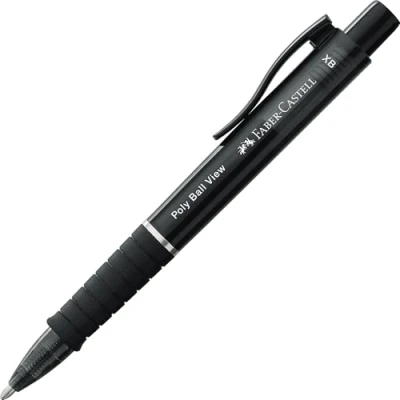 Imagen de Faber Castell 145755 Poly Ball View Bolígrafo (mina XB, 1 unidad), color negro