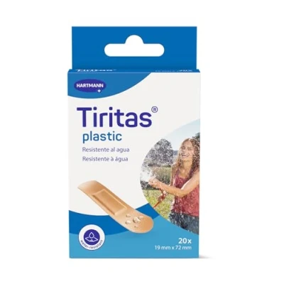 Imagen de TIRITAS Plastic: Apósitos Hipoalergénicos, Transpirables e Impermeables. Protegen las Heridas de la Suciedad; 4 Tamaños; 20 unidades