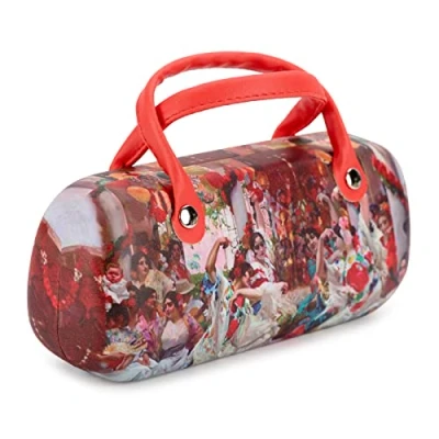 Imagen de PracticDomus Funda Rígida Universal para Gafas, Cierre Flex y Asas Flexibles, Interior Forrado en Símil de Terciopelo. Diseño Arte Flamenco