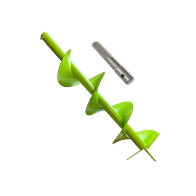 Imagen de WERHE barrena de tierra para taladradora con adaptador SDS Max ⌀200 mm, 80cm longitud pozos, plantación árboles, hoyos tierra, pilotes