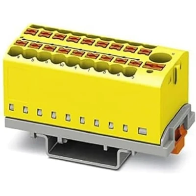 Imagen de PHOENIX CONTACT Bloque distribuidor PTFIX 6/18X2.5 NS35 YE, 690 V, 24 A, sección transversal de 0,14 mm² 4