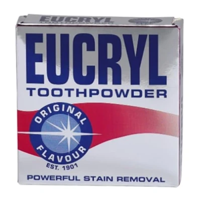 Imagen de Eucryl polvo dental de sabor original, blanqueador dientes, potente removedor manchas, para manchas tabaco, té, café y vino, acción pulido única, 1 x 50 g