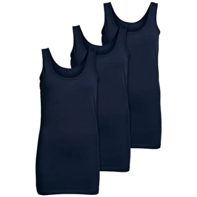Imagen de ONLY 15201465 Paquete de 3 camisetas básicas sin mangas para mujer, color blanco, negro, gris, azul y crema, camiseta larga verano, Mezcla colores 4, M