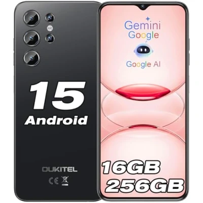 Imagen de OUKITEL C1 Pro Telefonos Moviles Libres Android 15 16GB RAM+256GB ROM/1TB Moviles, Batería 5150mAh Telefono Movil, 6,52&quot; HD+, Cámara 13MP, Triple 4G SIM Smartphone/Fingerprint/Face ID/OTG/3.5mm Jack