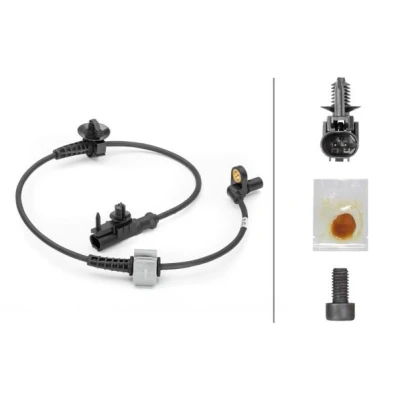Imagen de HELLA 6PU 230 040 421 Sensor de ABS Eje delantero con soporte Hall 2polos 631mm