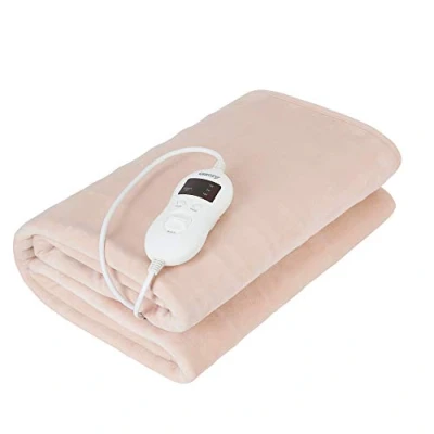 Imagen de Camry CR 7423 Calienta Camas Eléctrico, 8 Niveles de Temperatura, Temporizador, Lavable, 150 x 80 cm, Protección por Sobrecalentamiento, Forro Polar, Beige, 60W
