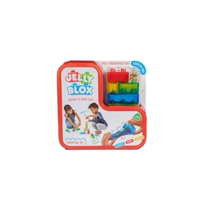 Imagen de JELLY BLOX Kit Creativo 20 Bloques de Construcción Táctiles Formas Diferentes Juego para Niños desde 2 Años Extensibles, Flexibles y Suaves Motricidad Fina