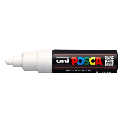 Imagen de Posca uni Ball 181301 Rotulador de punta ancha cónica PC 7M, 4,5 5,5 mm, color blanco