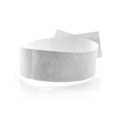 Imagen de Fun Fan Line 200 unidades Pulseras identificativas 19 mm de papel tyvek. control numeradas con cierre adhesivo. Intransferible y resistente al agua. (Color Blanco)