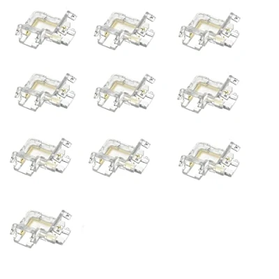 Imagen de Amefil 10 piezas COB LED conector sin costuras 90 grados en forma de L ángulo 3 pines mm FOB RGB CCT cinta conexión luz