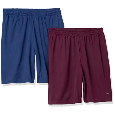 Imagen de Amazon Essentials Pantalón Corto Holgado, Ligero, Técnico y Deportivo (Disponible en Tallas Grandes Largos Especiales) Hombre, Pack de 2, Azul Marino/Burdeos, XL